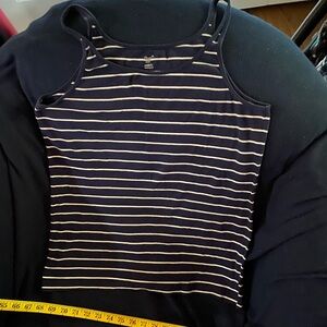 Women’s navy with white stripe gap tank size extra large.